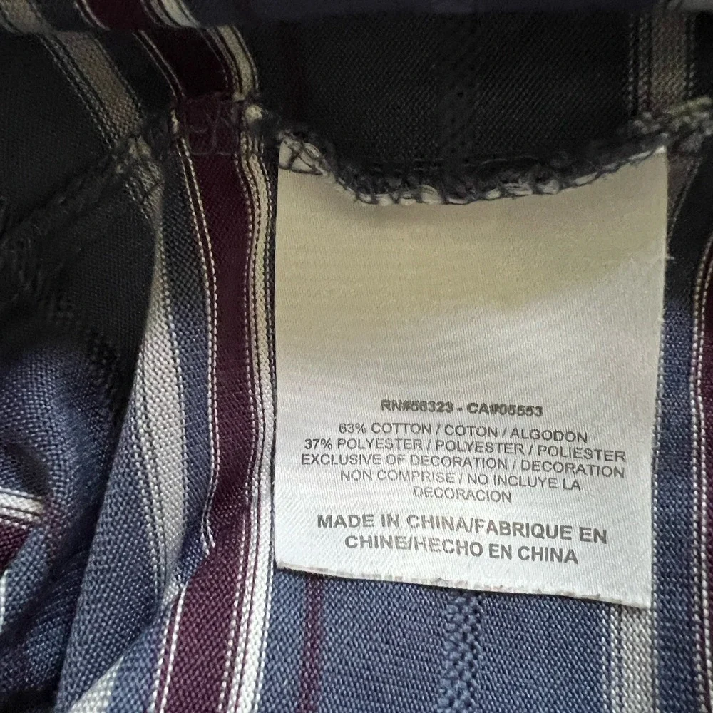 Tiger Woods Collection Polo Shirt Purple Burgundy Striped Nike Dry Fit Size L - Picture 10 of 10